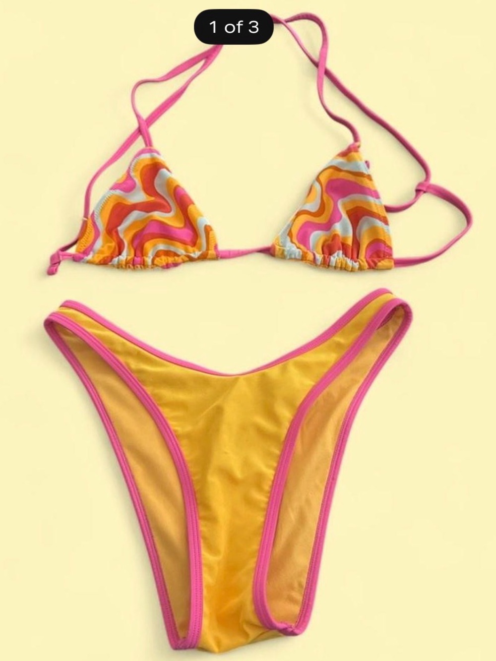 wild fable Yellow Top with Pink Trim